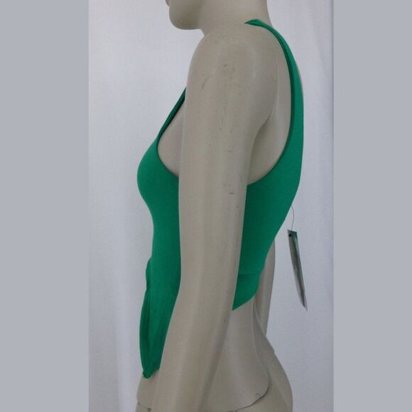NWT Naked Wardrobe Green One Shoulder Cropped Top - Picture 4 of 11